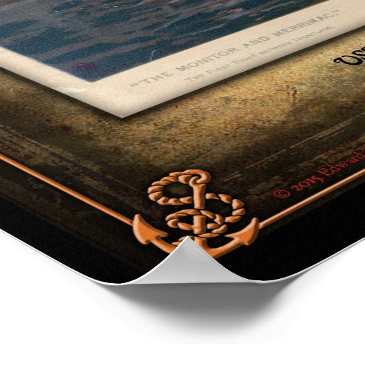 USS Monitor mit der CSS Virginia - 1862 Poster (Ecke)