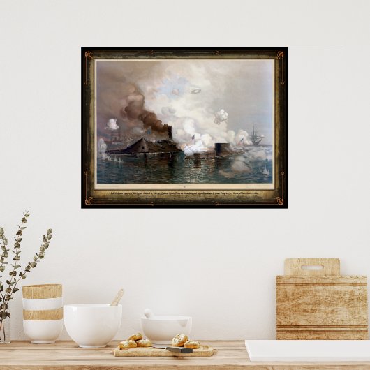 USS Monitor mit der CSS Virginia - 1862 Poster (Küche)