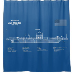 USS Monitor - Pläne für Schiffskonzepte ABD Duschvorhang