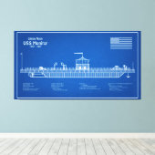 USS Monitor - Pläne für Schiffskonzepte ABD Leinwanddruck (Insitu (Holzboden))