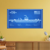 USS Monitor - Pläne für Schiffskonzepte ABD Leinwanddruck (Insitu (Wohnzimmer))