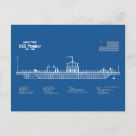 USS Monitor - Pläne für Schiffskonzepte ABD Postkarte