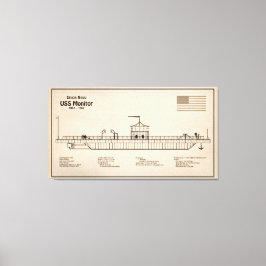 USS Monitor - Schiffskonzepte SD Leinwanddruck