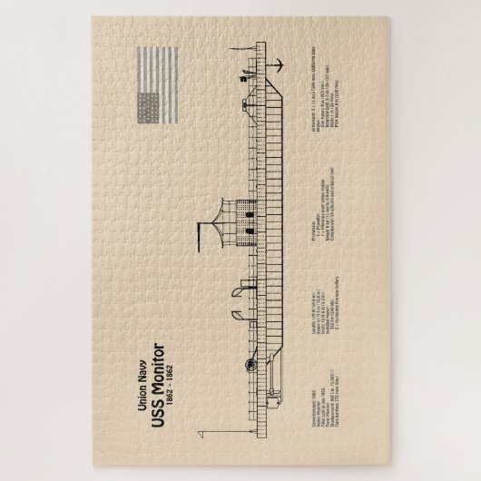 USS Monitor - Schiffskonzepte SD Puzzle (Vertikal)