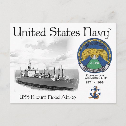 USS MOUNT HOOD AE-29 - POSTCARD POSTKARTE (Vorderseite)
