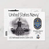 USS NATHANAEL GREENE SSBN-636 SUB - POSTCARD POSTKARTE (Vorne/Hinten)