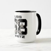 USS NIMITZ 5 STAR BLACK Tasse (VorderseiteRechts)