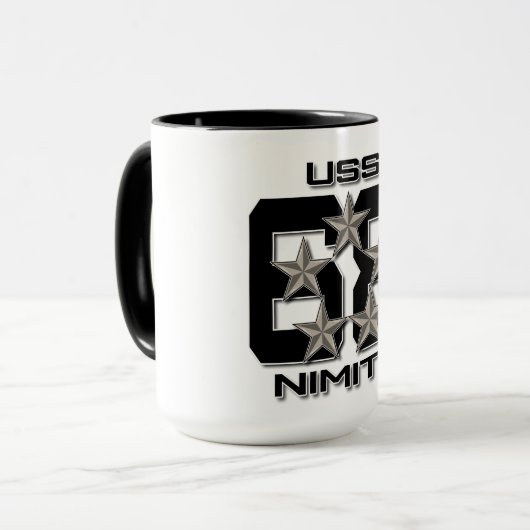USS NIMITZ 5 STAR BLACK Tasse (Vorderseite Links)