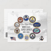 USS NIMITZ CLASS AIRCRAFT CARRIERS - POSTCARD POSTKARTE (Vorne/Hinten)