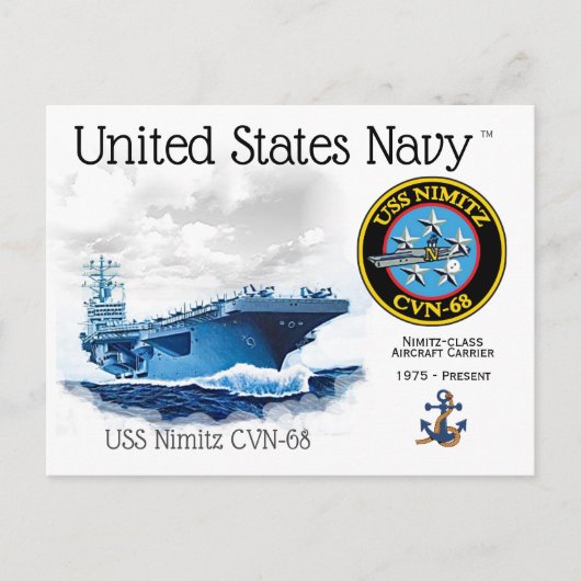 USS NIMITZ CVN-68 AIRCRAFT CARRIER - Postkarte (Vorderseite)