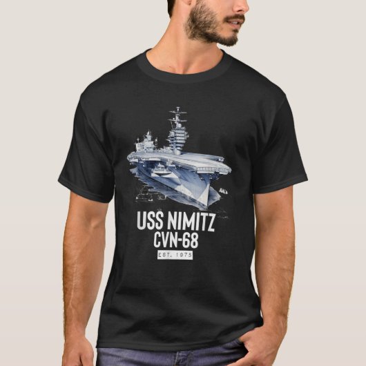 USS Nimitz CVN 68 Aircraft Carrier T Shirt (Vorderseite)