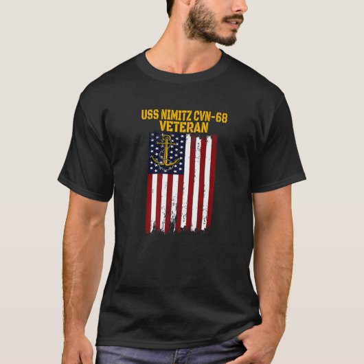 USS Nimitz CVN-68 Aircraft Carrier Veteran's Day F T-Shirt (Vorderseite)