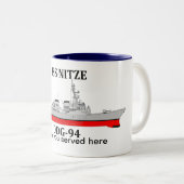 USS Nitze, DDG-94, Termine für die Anpassung Zweifarbige Tasse (VorderseiteRechts)