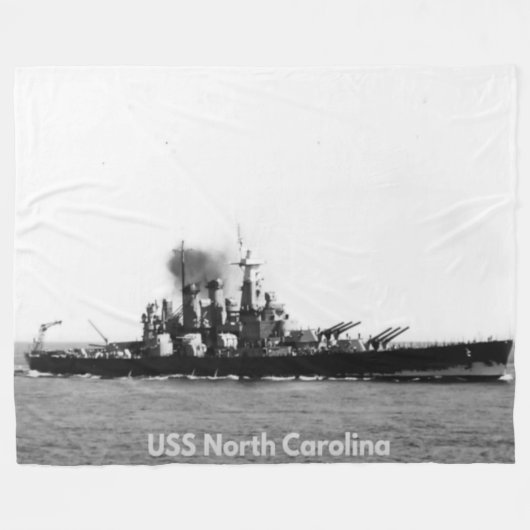 USS NORTH CAROLINA FLEECEDECKE (Vorderseite (Horizontal))