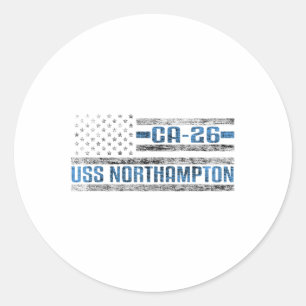 Uss Northampton World War Cruiser Ca-26 US Army Runder Aufkleber