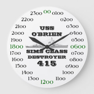 USS O'Brien (DD-415) Große Wanduhr