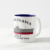 USS Okinawa, LPH-3, Termine für kundenspezifische  Zweifarbige Tasse (VorderseiteRechts)