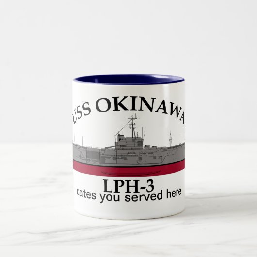 USS Okinawa, LPH-3, Termine für kundenspezifische  Zweifarbige Tasse (Mittel)