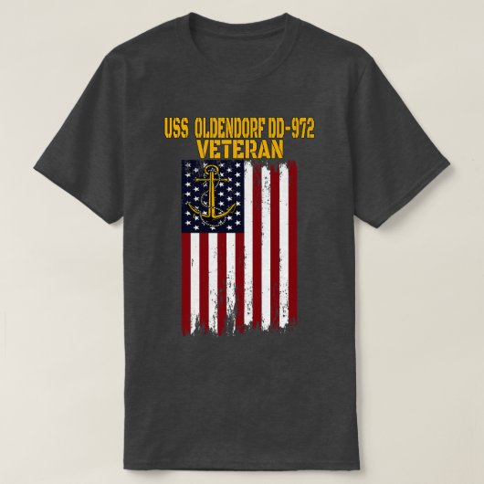 USS Oldendorf DD972 Warship Veterans Day Fathers D T-Shirt (Design vorne)