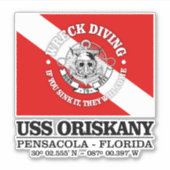 USS Oriskany (beste Wracks) Aufkleber (Vorderseite)