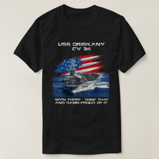 USS Oriskany CV 34 Flugzeugträger Veteran USA Fl T-Shirt (Design vorne)