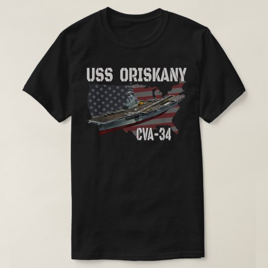USS Oriskany CVA-34 Flugzeugträger Veterans Day T-Shirt (Design vorne)