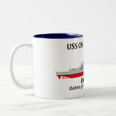 USS Oscar Austin, DDG-79, anpassbare Daten Zweifarbige Tasse (Links)