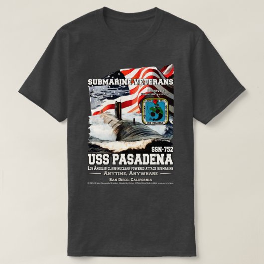 USS Pasadena SSN752 U-Boot der US-Marine T-Shirt (Design vorne)
