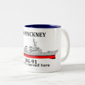 USS Pinckney, DDG-91, anpassbare Daten Zweifarbige Tasse (VorderseiteRechts)