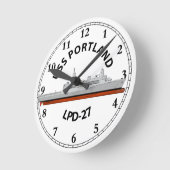 USS PORTLAND, LPD-27, SAN ANTONIO RUNDE WANDUHR (Winkel)