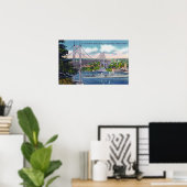 USS Portland Passing Under St. John's Bridge Poster (Heimbüro)