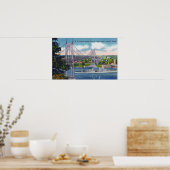 USS Portland Passing Under St. John's Bridge Poster (Küche)