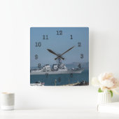 USS Preble Quadratische Wanduhr (Zuhause)