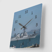USS Preble Quadratische Wanduhr (Winkel)
