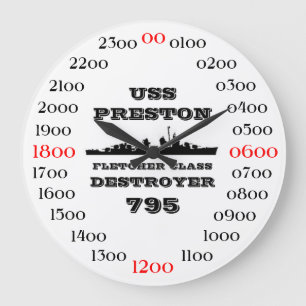 USS Preston (DD-795) Große Wanduhr