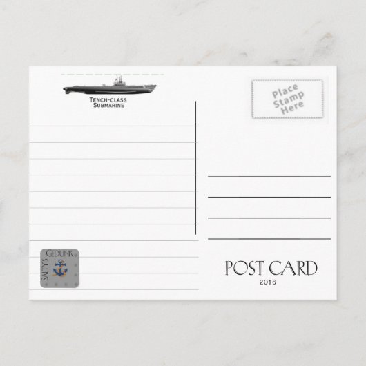 USS QUILLBACK SS-424 SUBMARINE - POSTCARD POSTKARTE (Rückseite)