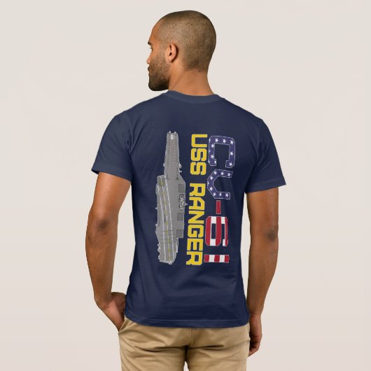 USS RANGER CV-61 T - Shirt (Schwarz voll)