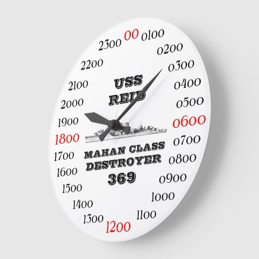 USS Reid (DD-369) Große Wanduhr (Winkel)
