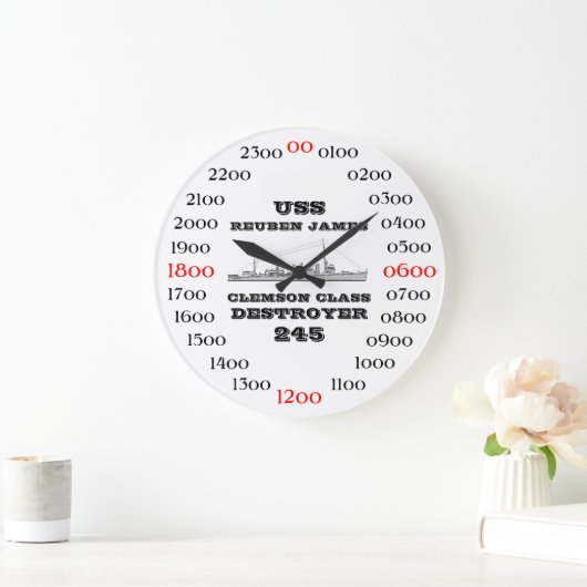 USS Reuben James (245) Große Wanduhr (Zuhause)