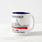 USS Roosevelt, DDG-80, anpassbare Daten Zweifarbige Tasse (VorderseiteRechts)