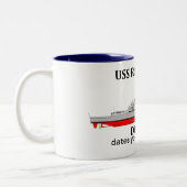 USS Roosevelt, DDG-80, anpassbare Daten Zweifarbige Tasse (Links)