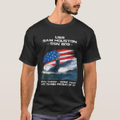 USS Sam Houston SSN 609 American Flag Submarine Ve T-Shirt (Vorderseite)