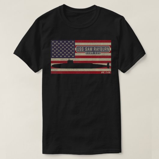 USS Sam Rayburn SSBN-635 Nuclear Submarine America T-Shirt (Design vorne)