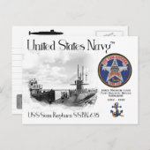 USS SAM RAYBURN SSBN-635 SUBMARINE - POSTCARD POSTKARTE (Vorne/Hinten)