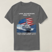 USS Sampson DDG-10 Destroyer Ship USA Flag Veteran T-Shirt (Design vorne)