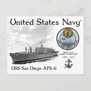 USS SAN DIEGO AFS-6 - BEKÄMPFUNG DER LAGERSCHIFFE POSTKARTE