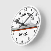 USS SAN DIEGO , LPD-22, SAN ANTONIO CLASS RUNDE WANDUHR (Winkel)