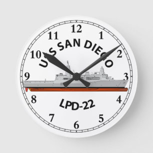 USS SAN DIEGO , LPD-22, SAN ANTONIO CLASS RUNDE WANDUHR
