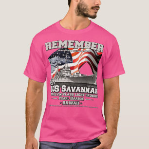 USS Savannah CL42 Kreuzfahrtschiff Veteranen T-Shirt