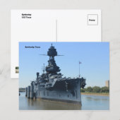 USS Schlachtschiff Texas Postkarte (Vorne/Hinten)